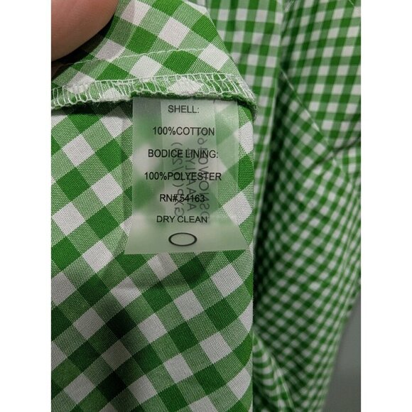 Tommy Hilfiger Womens Gingham Sleeveless Midi Green White Belted Dress NWT Sz 12 - Picture 7 of 16